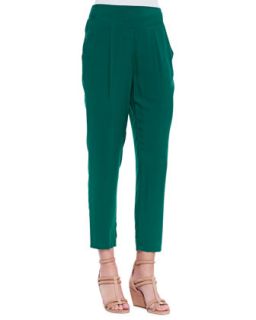 Womens Solid Easy Pleat Pants, Emerald   Free People   Emerald (SMALL)