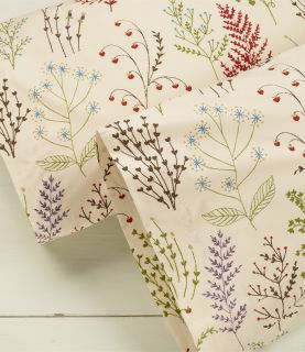 Botanical Floral Percale Pillowcases/Set Of Two