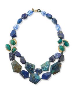 Multi Stone Necklace, Blue   Alexis Bittar   Green/Blue