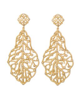 Pave CZ Branch Hourglass Earrings, Gold Plate   Kendra Scott Luxe   Gold