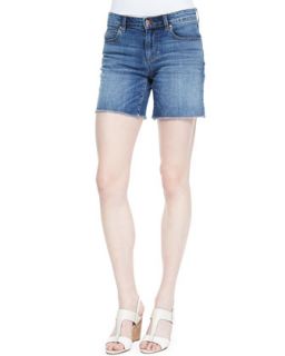 Womens Organic Cotton Stretch Denim Shorts   Eileen Fisher   Aged indigo (16)