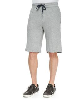Mens French Terry Drawstring Shorts, Heather Gray   James Perse   Dk gray (1)