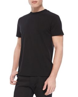 Mens Andrion Tee in Plaito Silk Blend, Black   Theory   Black (LARGE)