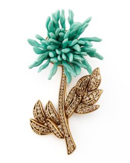 Floral Brooch, Aqua   Oscar de la Renta   Rg/Aquamarine