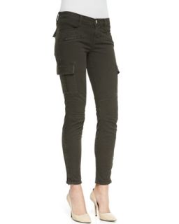 Womens Grayson Skinny Luxe Twill Cargo Pants, Mantis   J Brand Jeans   Mantis