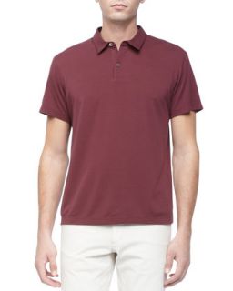 Mens Bron Woven Collar Polo, Deep Red   Theory   Red (LARGE)