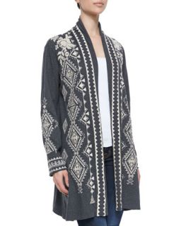 Womens Tulia Embroidered Duster Cardigan   JWLA for Johnny Was   Charcoal