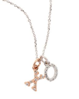 14k White & Rose Gold XO Necklace   KC Designs   Rose & white gold (14k )