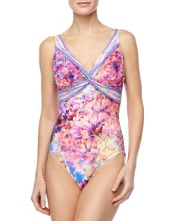 Womens Fauna Twisted Floral Print One Piece Swimsuit   Gottex   Multi (40)