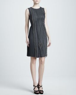 Womens Embroidered Georgette Dress   J. Mendel   Charcoal (6)