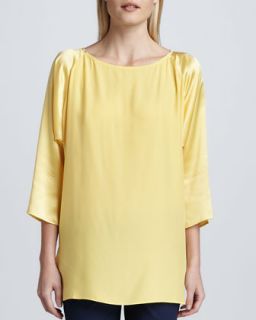 Womens Laney Silk Top   Ray (yellow) (SMALL (4 6))