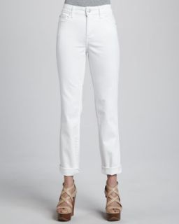 Womens Tanya Boyfriend Rolled Cuff Jeans, Petite   NYDJ   Optic white (6P)