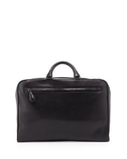 Mens Brera Multi Zip Leather Briefcase   Bottega Veneta   Black