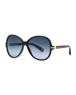 Round 503 Gradient Sunglasses, Black/Blue   Marc Jacobs   Black