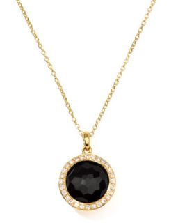 Rock Candy 18k Gold Mini Lollipop Necklace in Onyx & Diamond   Ippolita   Black