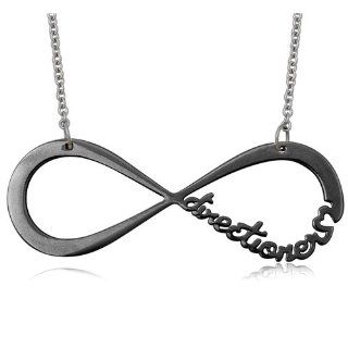 One Direction Infinite Directioner Black Rhodium Plated Necklace 23.4 Inches Jewelry