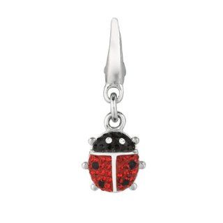 Sterling silver Crystal Ladybug (Charm) Clasp Style Charms Jewelry