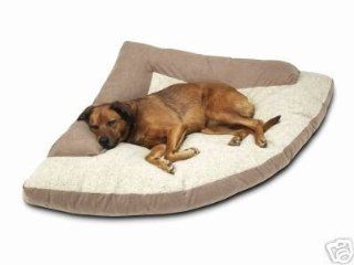 Corner Dog Bed with Bolster XXL 44" x 64" x 44" Khaki  Pet Beds 