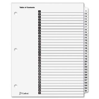 Cardinal   One Step Index System, Daily, 1 31 Tab, Clear, Sold as 1 Set, CRD 60113CB  Binder Index Dividers 