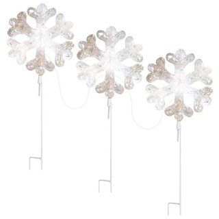 Gemmy Snowflake White LED Pathway Lights  String Lights  Patio, Lawn & Garden
