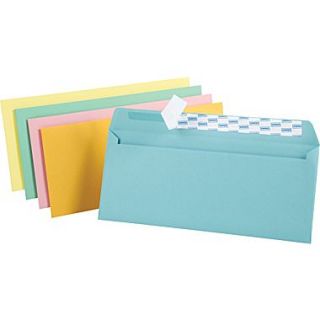 QuickStrip™ Pastel Color Envelopes, #10, Assorted, 4 1/8H x 9 1/2W, 50/Pack