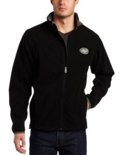 NFL Men's New York Jets Safety Blitz III Long Sleeve Full Zip Performance Bonded Jacket (Black/Storm Gray, Medium)  Sports Fan Outerwear Jackets  Clothing