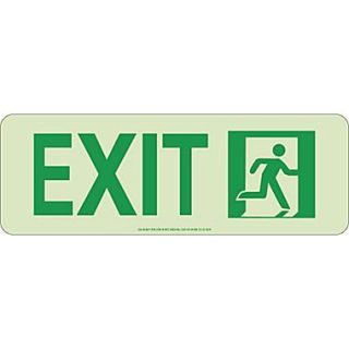 NYC Door Mount Exit Sign, Right, 4.5X13, Rigid, 7550 Glow Brite, MEA Approved