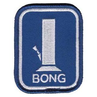 Novelty Iron On Patch   Weed Indeed Blue Bong  Applique Clothing