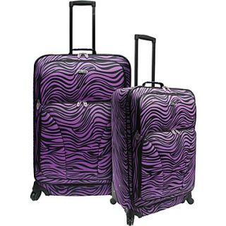 U.S. Traveler US7401 Fashion 2 Piece Spinner Luggage Set, Purple Zebra
