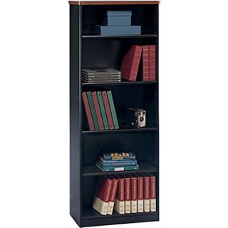 Bush Cubix 5 Shelf Bookcase, Hansen Cherry/Galaxy, Fully assembled