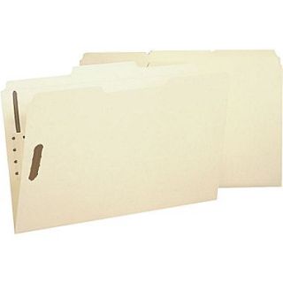 Smead Reinforced Manila Fastener Folders, Legal, 3 Tab, Positions 1 & 3, 50/Box