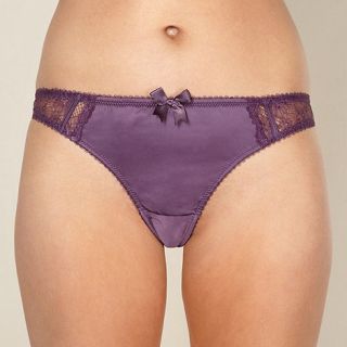 Reger by Janet Reger Designer dark purple satin thong