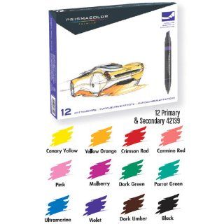 Sanford(R) Prismacolor(R) Professional Art Markers, Primary/ Secondary Colors, Set Of 12  Artists Markers 
