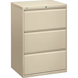 HON Brigade™ 800 Series Lateral File Cabinet, 36 Wide, 3 Drawer, Putty