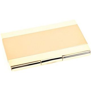 Bey Berk Gold Plated Business Card Case With Satin Trim