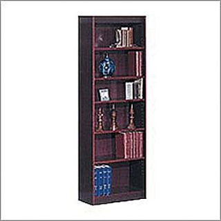 SAFCO Workspace Veneer Baby 24 inch Wide Bookcase Mahogany 6 Shelf