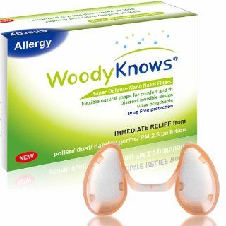 WoodyKnows Super Defense Nano Nose / Nasal Filters Block Pollen, Dust, Dander, Mold, Germs, Allergens, Airborne Particles, Pollution, Allergy Allergic Asthma Sinusitis Rhinitis Hay Fever Allergies Relief Reliever, Portable Air Purifier Cleaner Mask Hepa Sc