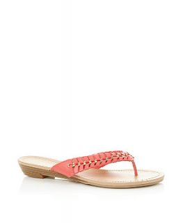 Coral and Gold Chain Flip Flops
