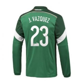Adidas J. VAZQUEZ #23 Mexico Home Jersey World Cup 2014 (Long Sleeve) Sports & Outdoors