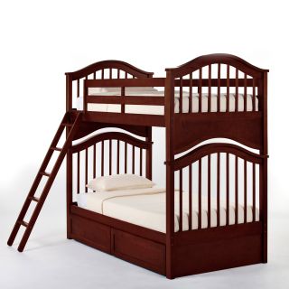 Schoolhouse Jordan Twin over Twin Bunk Bed   Cherry   Trundle Beds