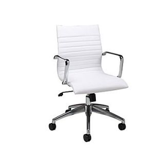 Pastel Janette Leatherette Mid Back Office Chair, PU Ivory
