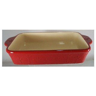 Signature Housewares Sorrento Collection 9 Inch by 13 Inch Stoneware Baking Dish, Ruby Antiqued Finish Sorrento Casserole Kitchen & Dining