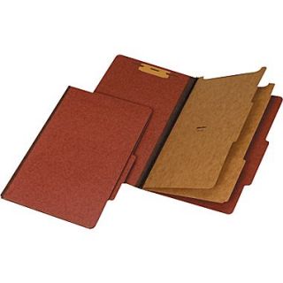 100% Recycled Classification Folders, Legal, 2 Partitions, Red, 20/Box