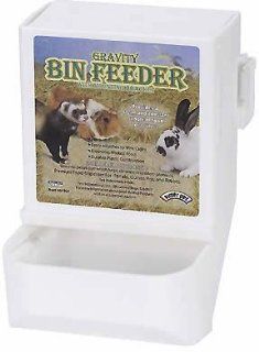 Gravity Bin Feeder With Bracket For Small Animals   5.75L X 5W X 8H   White Health & Personal Care