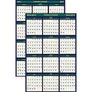 House of Doolittle Laminated Academic Wall Reversible Planner, 24 x 37, 2014 2015