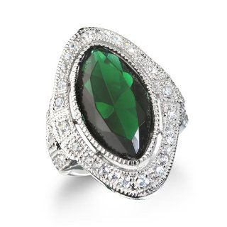 1920' Inspired Antique Look Emerald Ring Jewelry