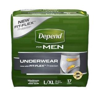 Depend Maximum Absorbency Underwear for Men, Large/Extra Large, 17 Count (Pack of 4) Health & Personal Care