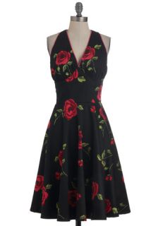 Noir Rose Garden Dress  Mod Retro Vintage Dresses