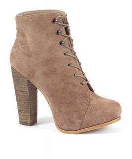 Limited Brown Lace Up Heeled Leather Ankle Boots