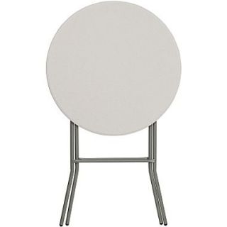 Flash Furniture 32 Round Plastic Bar Height Folding Table, Granite White  Make More Happen at